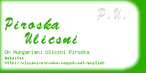 piroska ulicsni business card